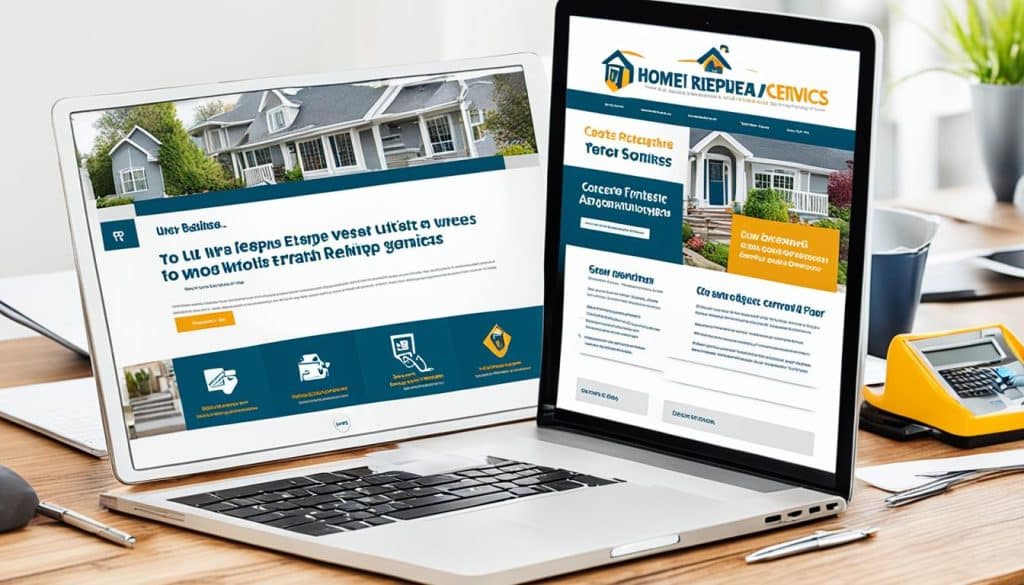 Home repair website design